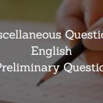 Miscellaneous English WBCS Preliminary Question Paper