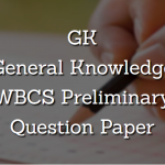 General Knowledge WBCS Preliminary Question Paper